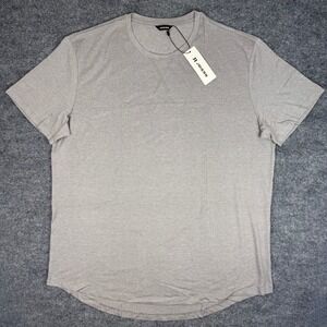 NWT JMIERR Mens 2XL Grey Short Sleeve Curved Hem Crewneck T-Shirt NWT